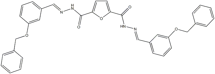 N'~2~,N'~5~-bis[3-(benzyloxy)benzylidene]-2,5-furandicarbohydrazide Struktur