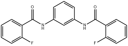 2-fluoro-N-{3-[(2-fluorobenzoyl)amino]phenyl}benzamide Struktur