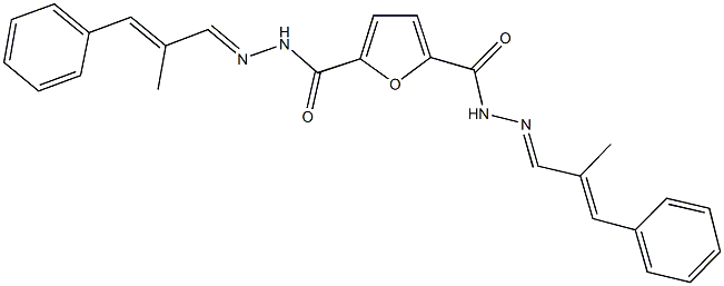 N'~2~,N'~5~-bis(2-methyl-3-phenyl-2-propenylidene)-2,5-furandicarbohydrazide Struktur