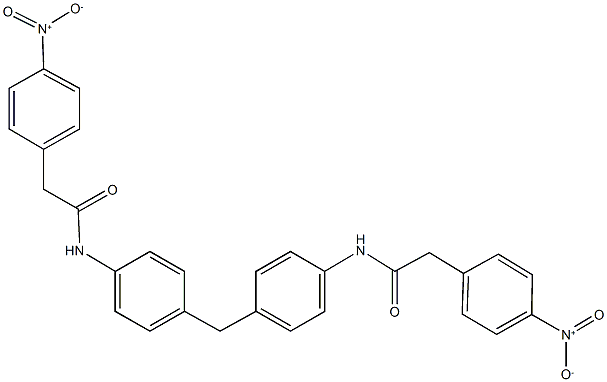 2-{4-nitrophenyl}-N-(4-{4-[({4-nitrophenyl}acetyl)amino]benzyl}phenyl)acetamide Struktur