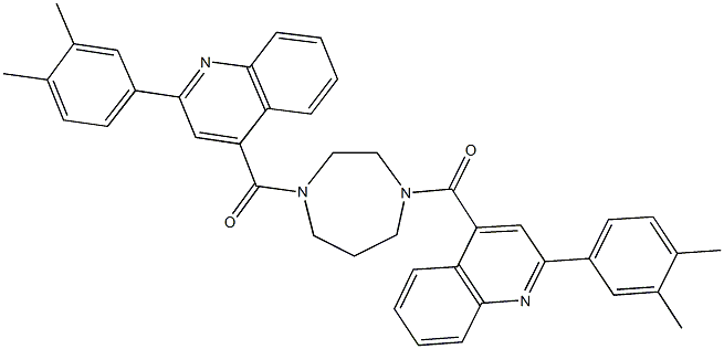 2-(3,4-dimethylphenyl)-4-[(4-{[2-(3,4-dimethylphenyl)-4-quinolinyl]carbonyl}-1,4-diazepan-1-yl)carbonyl]quinoline Struktur