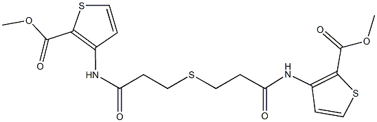 methyl 3-({3-[(3-{[2-(methoxycarbonyl)-3-thienyl]amino}-3-oxopropyl)sulfanyl]propanoyl}amino)-2-thiophenecarboxylate Struktur