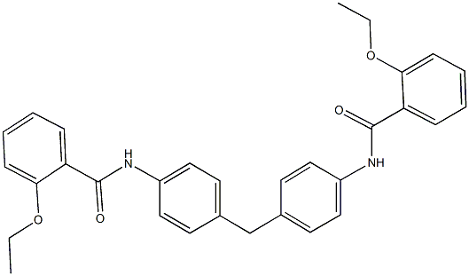 2-ethoxy-N-(4-{4-[(2-ethoxybenzoyl)amino]benzyl}phenyl)benzamide Struktur