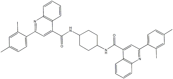 2-(2,4-dimethylphenyl)-N-[4-({[2-(2,4-dimethylphenyl)-4-quinolinyl]carbonyl}amino)cyclohexyl]-4-quinolinecarboxamide Struktur