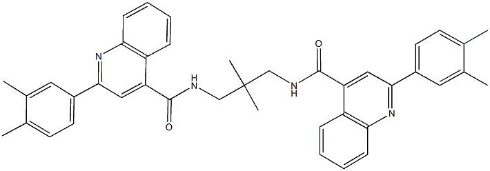 2-(3,4-dimethylphenyl)-N-[3-({[2-(3,4-dimethylphenyl)-4-quinolinyl]carbonyl}amino)-2,2-dimethylpropyl]-4-quinolinecarboxamide Struktur