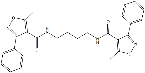 5-methyl-N-(4-{[(5-methyl-3-phenyl-4-isoxazolyl)carbonyl]amino}butyl)-3-phenyl-4-isoxazolecarboxamide Struktur