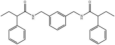 2-phenyl-N-(3-{[(2-phenylbutanoyl)amino]methyl}benzyl)butanamide Struktur