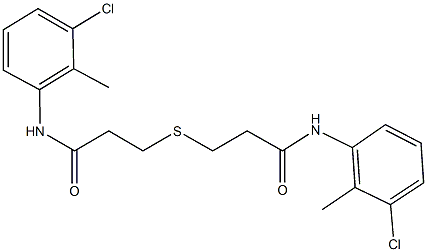 3-{[3-(3-chloro-2-methylanilino)-3-oxopropyl]sulfanyl}-N-(3-chloro-2-methylphenyl)propanamide Struktur