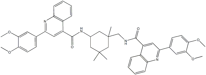 2-(3,4-dimethoxyphenyl)-N-{3-[({[2-(3,4-dimethoxyphenyl)-4-quinolinyl]carbonyl}amino)methyl]-3,5,5-trimethylcyclohexyl}-4-quinolinecarboxamide Struktur