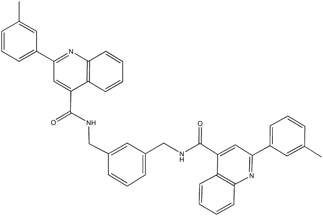 2-(3-methylphenyl)-N-{3-[({[2-(3-methylphenyl)-4-quinolinyl]carbonyl}amino)methyl]benzyl}-4-quinolinecarboxamide Struktur