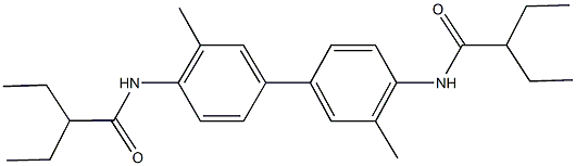 2-ethyl-N-{4'-[(2-ethylbutanoyl)amino]-3,3'-dimethyl[1,1'-biphenyl]-4-yl}butanamide Struktur