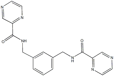 N-(3-{[(2-pyrazinylcarbonyl)amino]methyl}benzyl)-2-pyrazinecarboxamide Struktur