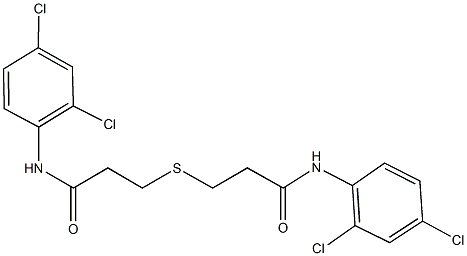 3-{[3-(2,4-dichloroanilino)-3-oxopropyl]sulfanyl}-N-(2,4-dichlorophenyl)propanamide Struktur