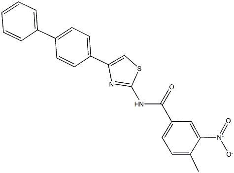 N-(4-[1,1'-biphenyl]-4-yl-1,3-thiazol-2-yl)-3-nitro-4-methylbenzamide Struktur