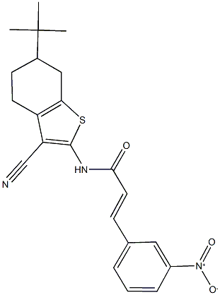 N-(6-tert-butyl-3-cyano-4,5,6,7-tetrahydro-1-benzothien-2-yl)-3-{3-nitrophenyl}acrylamide Struktur