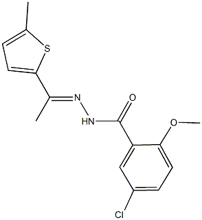 5-chloro-2-methoxy-N'-[1-(5-methyl-2-thienyl)ethylidene]benzohydrazide Struktur