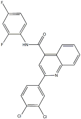 2-(3,4-dichlorophenyl)-N-(2,4-difluorophenyl)-4-quinolinecarboxamide Struktur