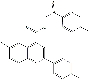 2-(3,4-dimethylphenyl)-2-oxoethyl 6-methyl-2-(4-methylphenyl)-4-quinolinecarboxylate Struktur