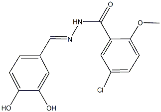 5-chloro-N'-(3,4-dihydroxybenzylidene)-2-methoxybenzohydrazide Struktur