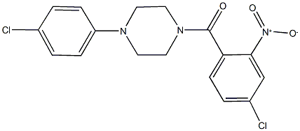 1-{4-chloro-2-nitrobenzoyl}-4-(4-chlorophenyl)piperazine Struktur