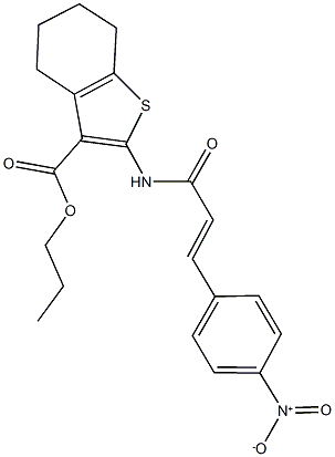 propyl 2-[(3-{4-nitrophenyl}acryloyl)amino]-4,5,6,7-tetrahydro-1-benzothiophene-3-carboxylate Struktur