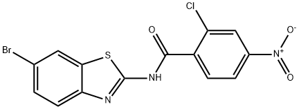 N-(6-bromo-1,3-benzothiazol-2-yl)-2-chloro-4-nitrobenzamide Struktur