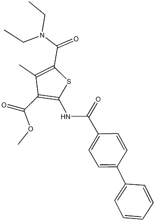 methyl 2-[([1,1'-biphenyl]-4-ylcarbonyl)amino]-5-[(diethylamino)carbonyl]-4-methyl-3-thiophenecarboxylate Struktur