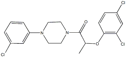 1-(3-chlorophenyl)-4-[2-(2,4-dichlorophenoxy)propanoyl]piperazine Struktur