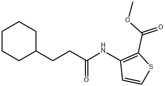 methyl 3-[(3-cyclohexylpropanoyl)amino]-2-thiophenecarboxylate Struktur