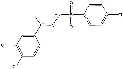 4-chloro-N'-[1-(3,4-dichlorophenyl)ethylidene]benzenesulfonohydrazide Struktur