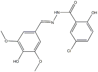 5-chloro-2-hydroxy-N'-(4-hydroxy-3,5-dimethoxybenzylidene)benzohydrazide Struktur