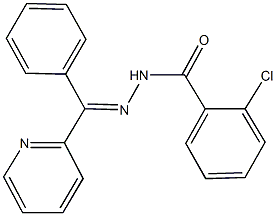 2-chloro-N'-[phenyl(2-pyridinyl)methylene]benzohydrazide Struktur