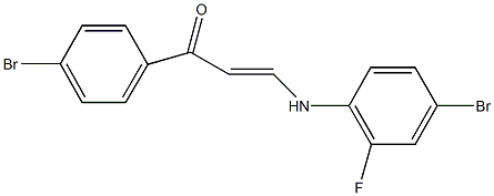 3-(4-bromo-2-fluoroanilino)-1-(4-bromophenyl)prop-2-en-1-one Struktur