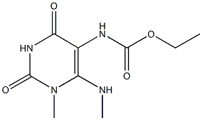 ethyl 1-methyl-6-(methylamino)-2,4-dioxo-1,2,3,4-tetrahydropyrimidin-5-ylcarbamate Struktur