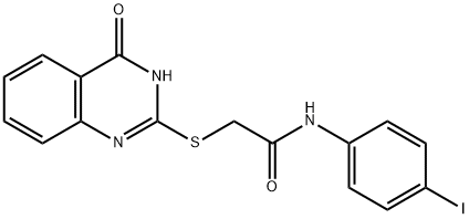 N-(4-iodophenyl)-2-[(4-oxo-3,4-dihydro-2-quinazolinyl)sulfanyl]acetamide Struktur