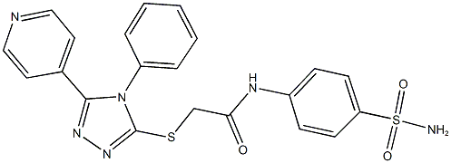 N-[4-(aminosulfonyl)phenyl]-2-{[4-phenyl-5-(4-pyridinyl)-4H-1,2,4-triazol-3-yl]sulfanyl}acetamide Struktur