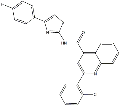 2-(2-chlorophenyl)-N-[4-(4-fluorophenyl)-1,3-thiazol-2-yl]quinoline-4-carboxamide Struktur