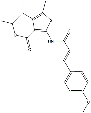 isopropyl 4-ethyl-2-{[3-(4-methoxyphenyl)acryloyl]amino}-5-methyl-3-thiophenecarboxylate Struktur