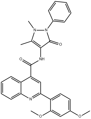 2-(2,4-dimethoxyphenyl)-N-(1,5-dimethyl-3-oxo-2-phenyl-2,3-dihydro-1H-pyrazol-4-yl)-4-quinolinecarboxamide Struktur