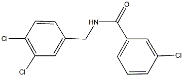 3-chloro-N-(3,4-dichlorobenzyl)benzamide Struktur