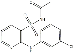 N-acetyl-2-(3-chloroanilino)-3-pyridinesulfonamide Struktur