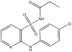 2-(4-chloroanilino)-N-propionyl-3-pyridinesulfonamide Struktur