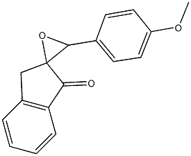 2-(4-methoxyphenyl)spiro[oxirane3,2'-{1'-indanone}] Struktur