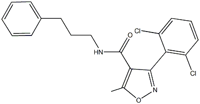 3-(2,6-dichlorophenyl)-5-methyl-N-(3-phenylpropyl)-4-isoxazolecarboxamide Struktur