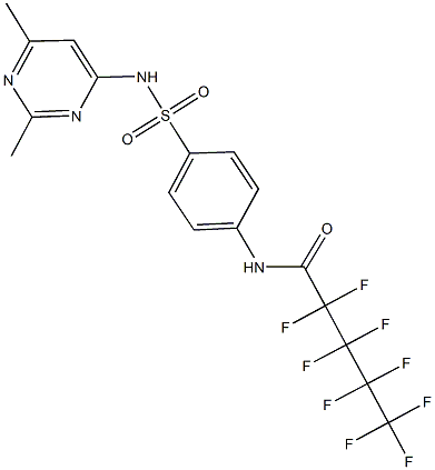 N-(4-{[(2,6-dimethyl-4-pyrimidinyl)amino]sulfonyl}phenyl)-2,2,3,3,4,4,5,5,5-nonafluoropentanamide Struktur