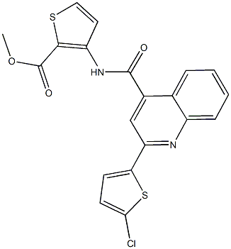 methyl 3-({[2-(5-chloro-2-thienyl)-4-quinolinyl]carbonyl}amino)-2-thiophenecarboxylate Struktur