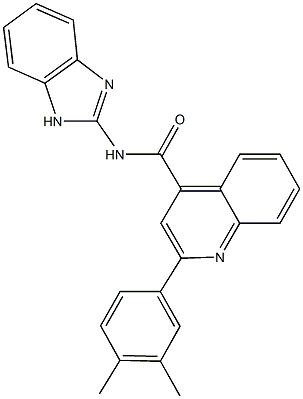 N-(1H-benzimidazol-2-yl)-2-(3,4-dimethylphenyl)-4-quinolinecarboxamide Struktur