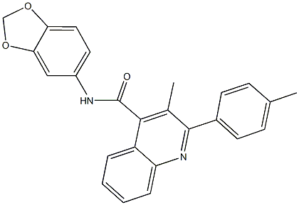 N-(1,3-benzodioxol-5-yl)-3-methyl-2-(4-methylphenyl)-4-quinolinecarboxamide Struktur