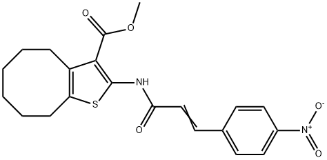 methyl 2-[(3-{4-nitrophenyl}acryloyl)amino]-4,5,6,7,8,9-hexahydrocycloocta[b]thiophene-3-carboxylate Struktur