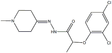 2-(2,4-dichlorophenoxy)-N'-(1-methyl-4-piperidinylidene)propanohydrazide Struktur